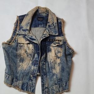 MISS SIXTY PURE POISON MEDIUM ACID WASH DENIM VEST